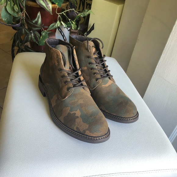 Mark Nason ithica camo leather lace-up boots 11 - Picture 3 of 15